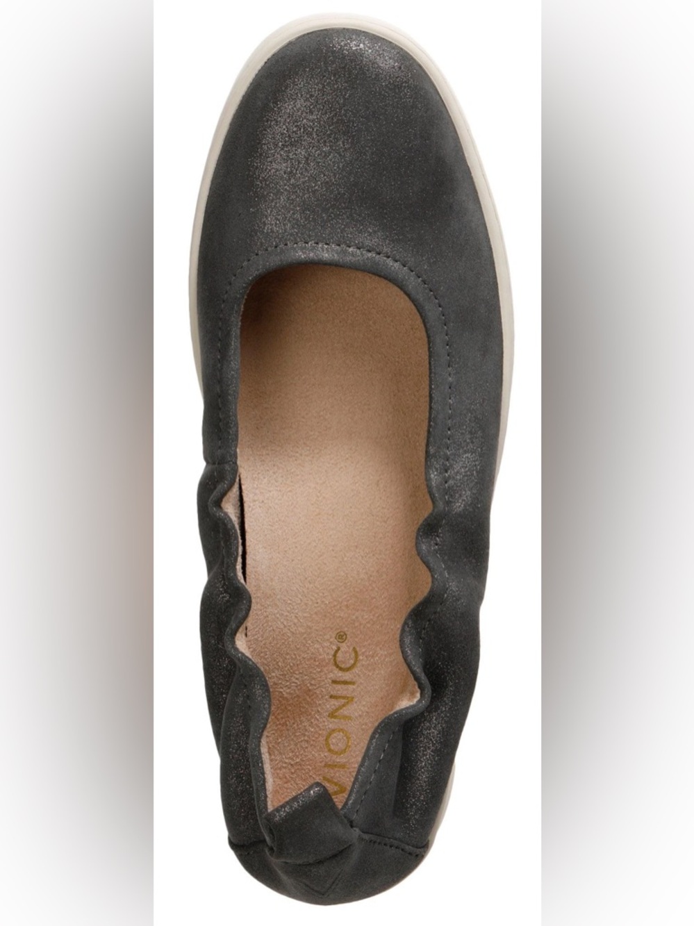 Vionic uptown metallic pewter ballerina flats new size 9.5 m